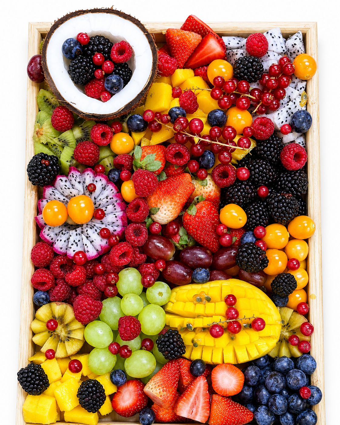 CUT FRUIT WOODEN BASKET
