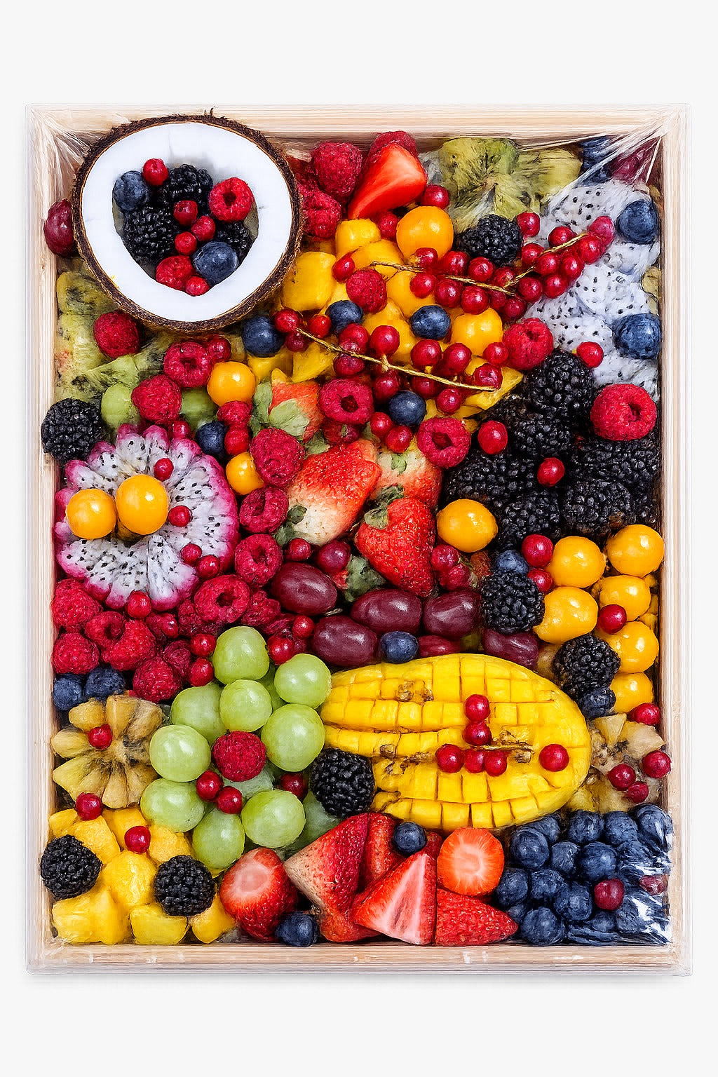 CUT FRUIT WOODEN BASKET